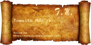 Tomsits Márk névjegykártya