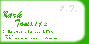 mark tomsits business card